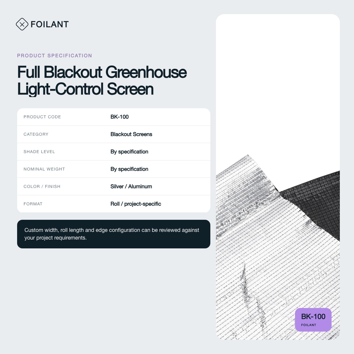 Full Blackout Greenhouse Light-Control Screen view 3