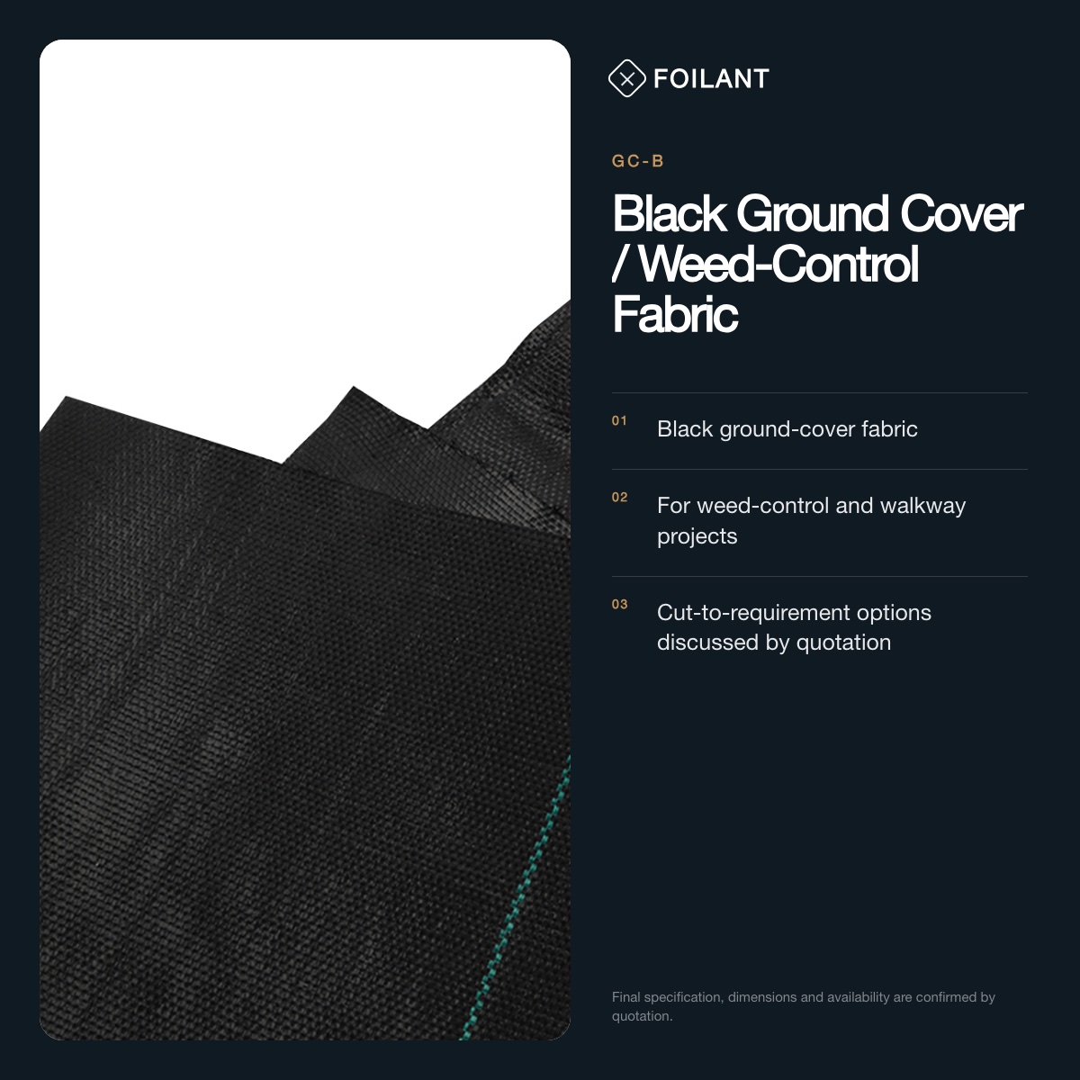 Black Ground Cover / Weed-Control Fabric view 2