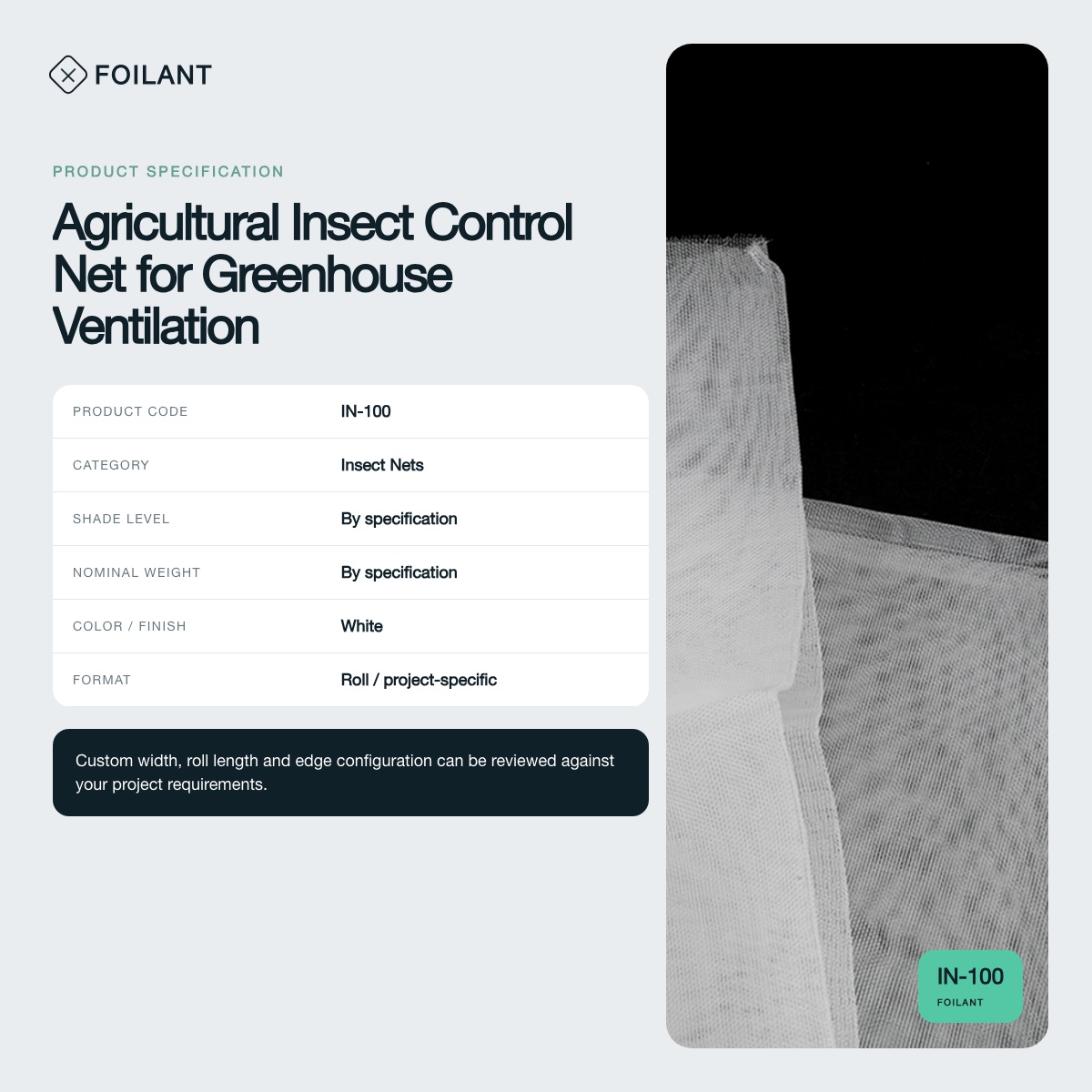 Agricultural Insect Control Net for Greenhouse Ventilation view 3
