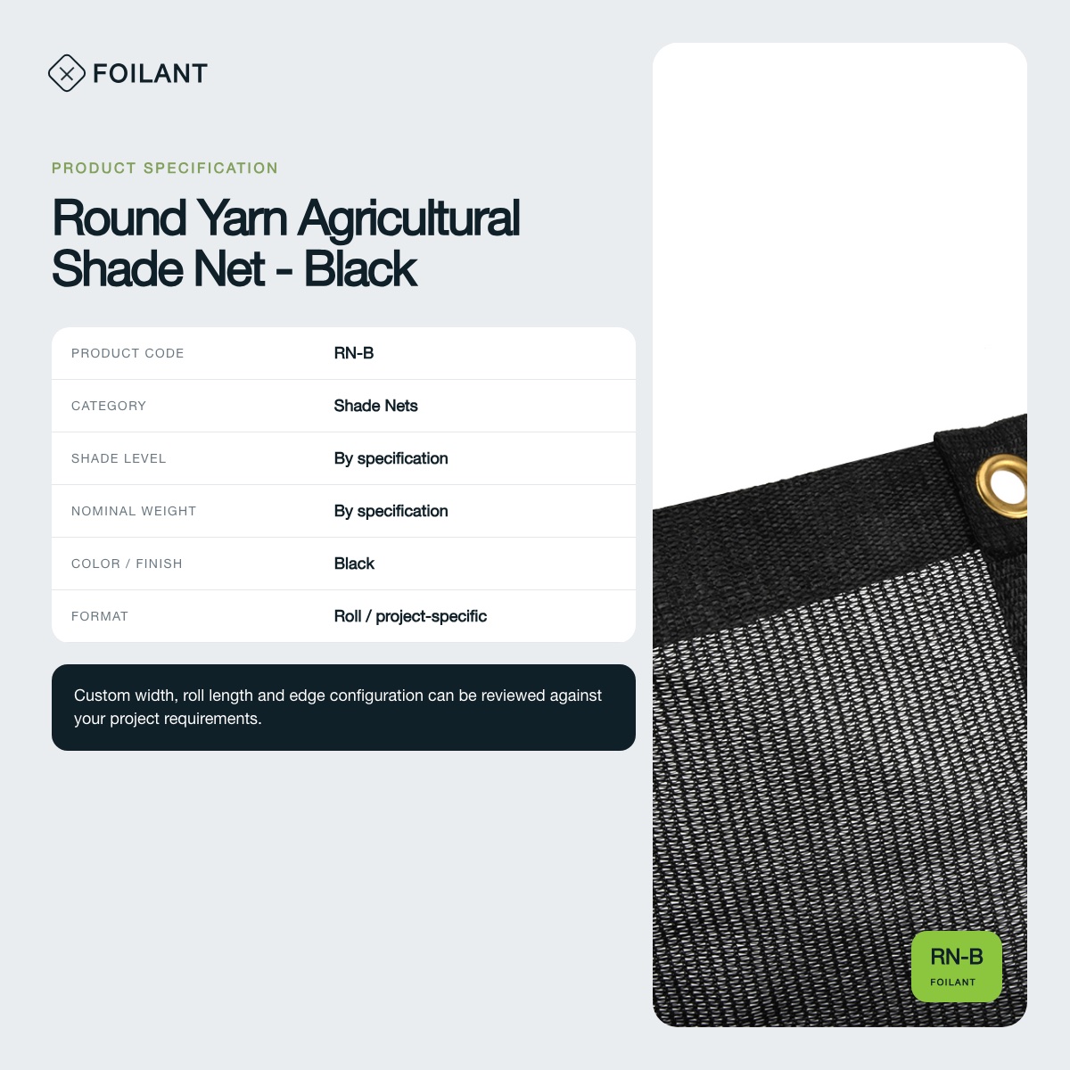 Round Yarn Agricultural Shade Net - Black view 3