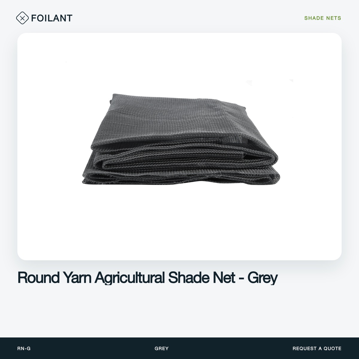 Round Yarn Agricultural Shade Net - Grey